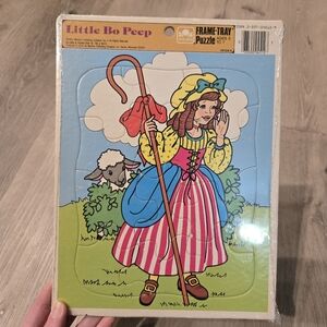 Vintage Golden Little Bo Peep Frame Tray Puzzle 1987 NWT